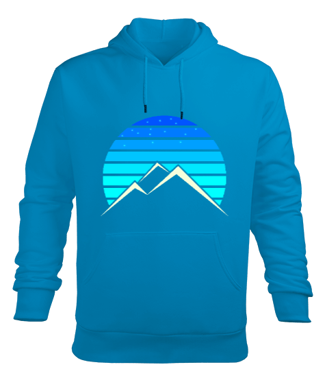 Tisho - Night Mountains Erkek Kapüşonlu Hoodie Sweatshirt