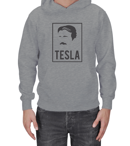 Tisho - Nikola Tesla baskılı Erkek Kapşonlu