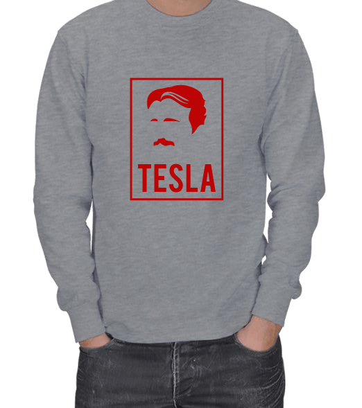 Tisho - Nikola Tesla baskılı ERKEK SWEATSHIRT