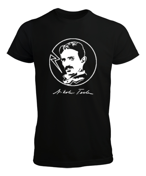 Tisho - Nikola Tesla - Elektrik Siyah Erkek Tişört