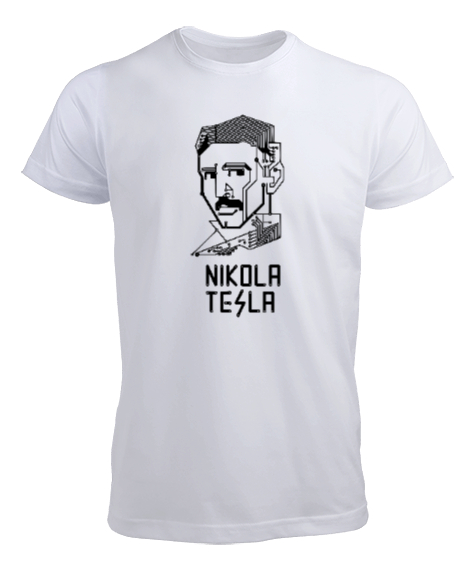 Tisho - Nikola Tesla V1 Beyaz Erkek Tişört