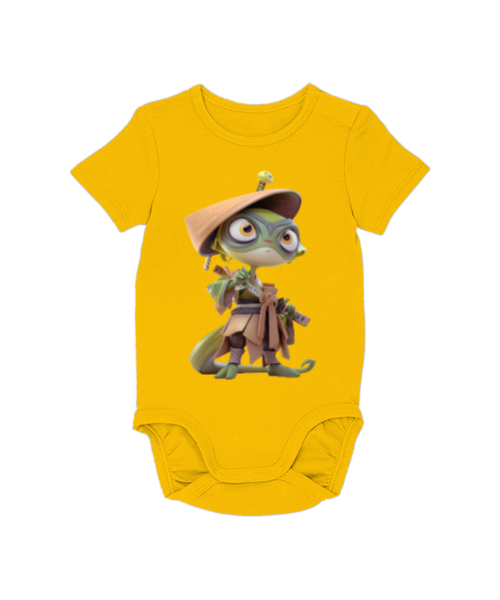 Tisho - Ninja Kertenkele Baskılı Sarı Bebek Zıbını