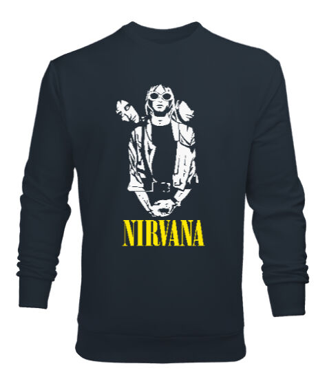 Tisho - Nirvana Blu V1 Füme Erkek Sweatshirt