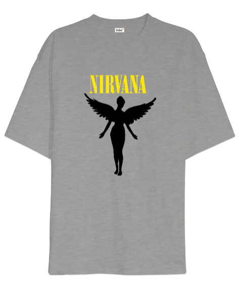 Tisho - Nirvana Blu V2 Gri Oversize Unisex Tişört