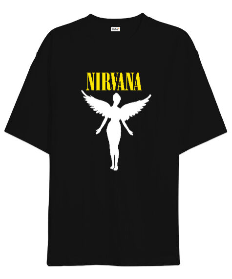 Tisho - Nirvana Blu V2 Siyah Oversize Unisex Tişört