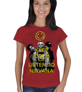 Nirvana - Keep Calm Kadın Tişört - Thumbnail
