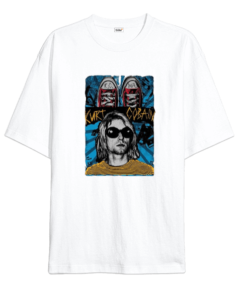 Tisho - Nirvana Kurt Cobain Rock Tasarım BASKILI Oversize Unisex Tişört