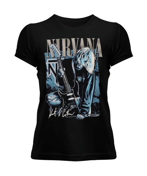 Tisho - Nirvana Rock Tasarım Baskılı Kadın Tişört