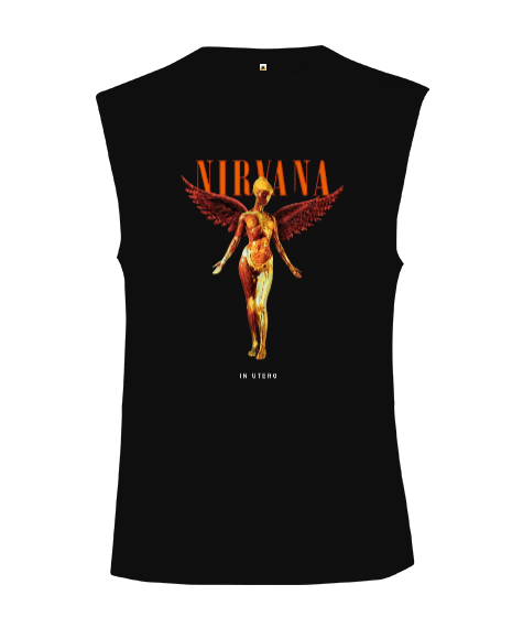 Tisho - Nirvana Rock Tasarım Baskılı Kesik Kol Unisex Tişört