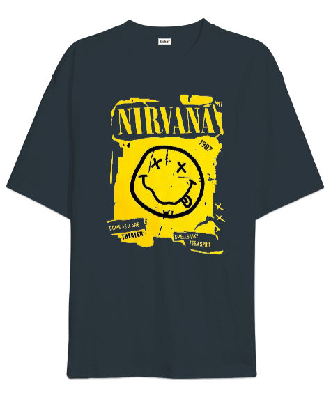 Tisho - Nirvana Rock Tasarım Baskılı Oversize Unisex Tişört