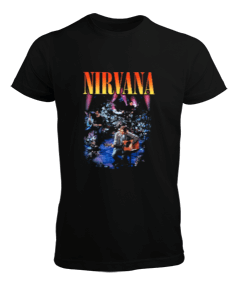 Tisho - Nirvana Unplugged Baskılı Siyah Erkek Tişört