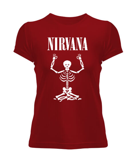 Tisho - Nirvanaya Ulaşmak - Nirvana - Yoga - Kırmızı Kadın Tişört
