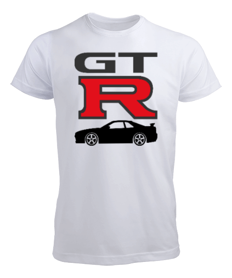 Nissan GTR Baskılı Erkek Tişörtü Beyaz Erkek Tişört