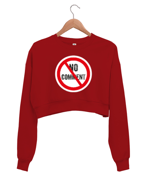 Tisho - No Comment - Yorumsuz Kırmızı Kadın Crop Sweatshirt