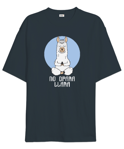 Tisho - No Drama Llama - Yoga Füme Oversize Unisex Tişört