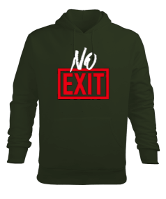 Tisho - No Exit Tasarımlı Erkek Kapüşonlu Hoodie Sweatshirt