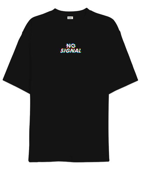 Tisho - NO SİGNAL | David ön-arka çift baskılı t-shirt Oversize Unisex Tişört