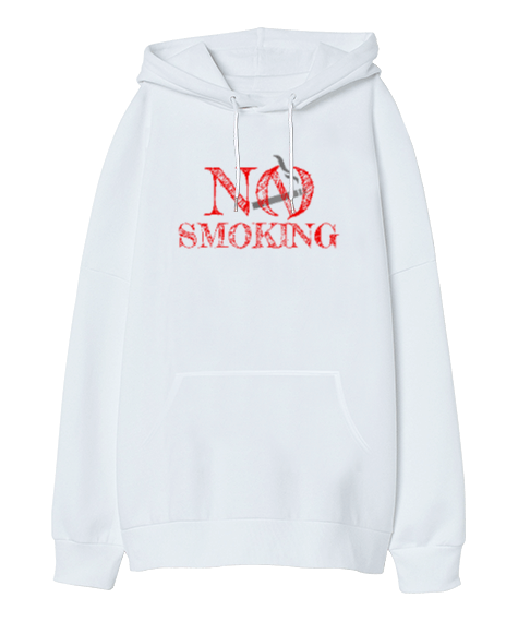 Tisho - No Smoking Oversize Unisex Kapüşonlu Sweatshirt