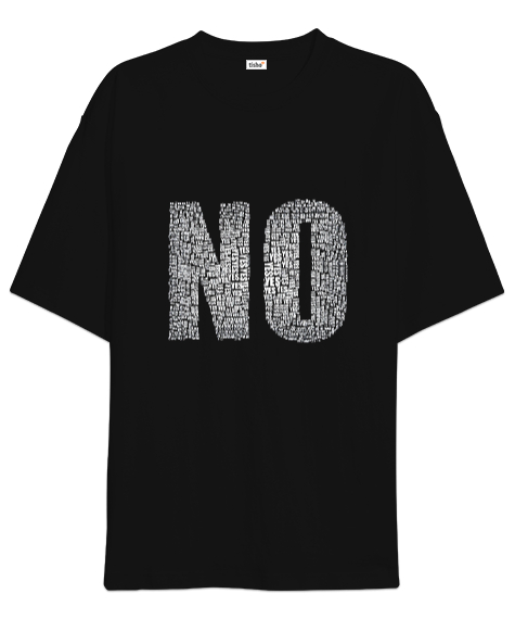 Tisho - No Yes Siyah Oversize Unisex Tişört