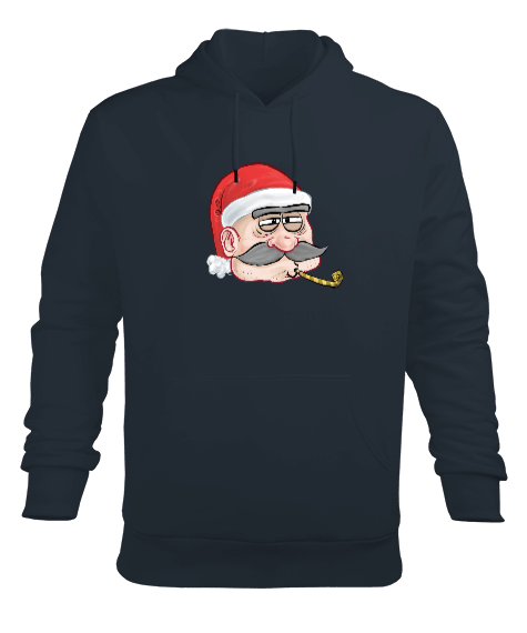 Tisho - Noel Baba Baskılı Erkek Kapüşonlu Hoodie Sweatshirt