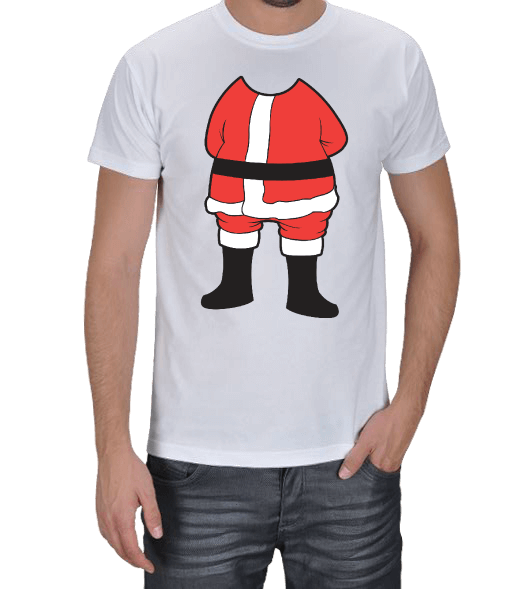 Noel Baba Beyaz Renk Erkek Tişört