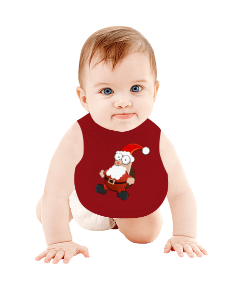 Tisho - Noel baba resimli bebek Bebek Mama Önlüğü