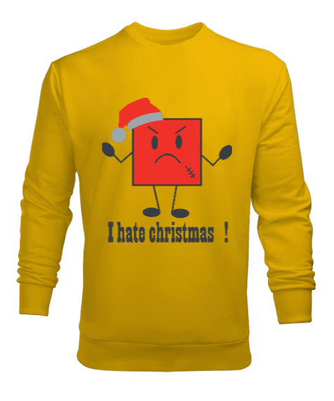 Tisho - Noelden nefret ediyorum logosu baskılı erkek Erkek Sweatshirt