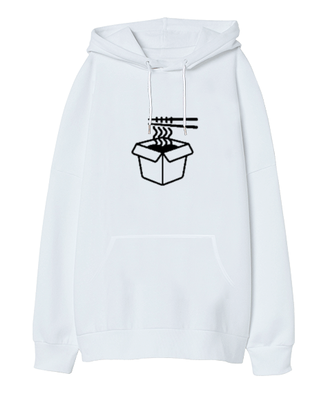 Tisho - Noodle tasarımlı Oversize Unisex Kapüşonlu Sweatshirt