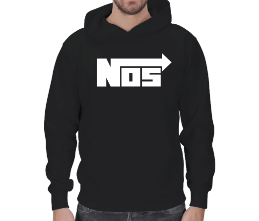 NOS - Nitrous Oxide Systems Siyah Baskı Kapşonlu Erkek Kapşonlu