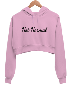 Not Normal Crop Sweat Kadın Crop Hoodie Kapüşonlu Sweatshirt - Thumbnail
