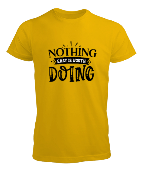 Tisho - Nothing Easy Sarı Erkek Tişört