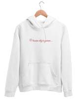 O benim diğer yarım... Beyaz Unisex Kapşonlu Sweatshirt - Tisho