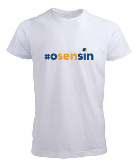 Tisho - O Sensin Türk.Net Renkli Logo - Beyaz Tişört Erkek Tişört