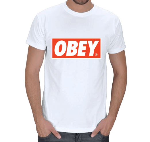 Tisho - Obey T-shirt Beyaz Erkek Tişört