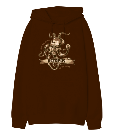 Tisho - Octobus Oversize Unisex Kapüşonlu Sweatshirt