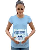 Oğluşum Buz Mavisi Kadın Hamile Tişört - Tisho