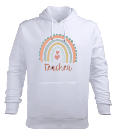 Öğretmek kalpli gökkuşağı Erkek Kapüşonlu Hoodie Sweatshirt - Tisho