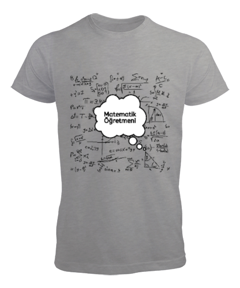 Tisho - Öğretmen günü hediyesi matematik öğretmenine hediye yaratıcı öğretmenler günü hediyeleri baloncuklu Gri Erkek Tişört