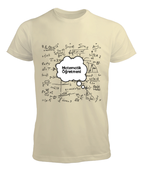 Tisho - Öğretmen günü hediyesi matematik öğretmenine hediye yaratıcı öğretmenler günü hediyeleri baloncuklu Krem Erkek Tişört