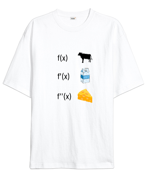 Tisho - Öğretmen günü hediyesi matematik öğretmenine hediye yaratıcı öğretmenler günü hediyeleri peynirin ev Beyaz Oversize Unisex Tişört