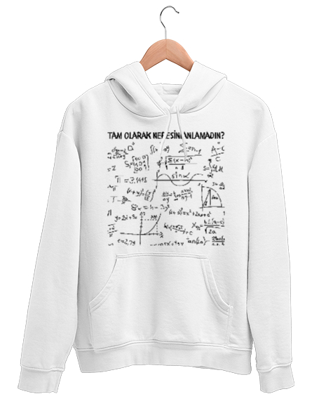Tisho - Öğretmen günü hediyesi matematik öğretmenine hediye yaratıcı öğretmenler günü hediyeleri tam olarak Beyaz Unisex Kapşonlu Sweatshirt