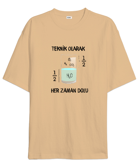 Tisho - Öğretmen günü hediyesi matematik öğretmenine hediye yaratıcı öğretmenler günü hediyeleri teknik olar Camel Oversize Unisex Tişört