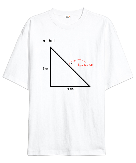 Tisho - Öğretmen günü hediyesi matematik öğretmenine hediye yaratıcı öğretmenler günü hediyeleri xi bul özel Beyaz Oversize Unisex Tişört