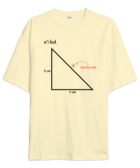 Tisho - Öğretmen günü hediyesi matematik öğretmenine hediye yaratıcı öğretmenler günü hediyeleri xi bul özel Krem Oversize Unisex Tişört