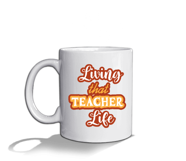Tisho - Öğretmen hayatı yaşıyorum öğretmen hediyesi Beyaz Kupa Bardak