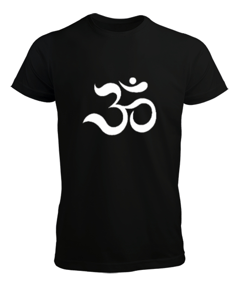Tisho - OHM Sembolü Yoga Meditasyon Baskılı Siyah Erkek Tişört