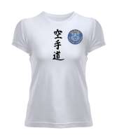 Okinawa Spor Karate Beyaz Kadın Tişört - Thumbnail
