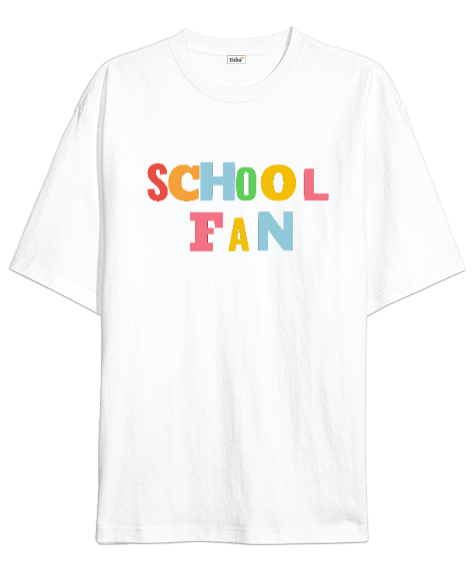 Tisho - Okul fanı renkli komik Oversize Unisex Tişört