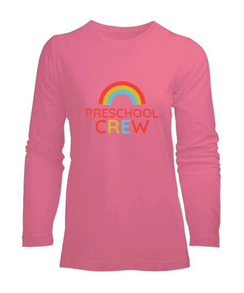 Tisho - Okul öncesi öğretmenliği gökkuşağı harika hediye Kadın Uzun Kol Tişört
