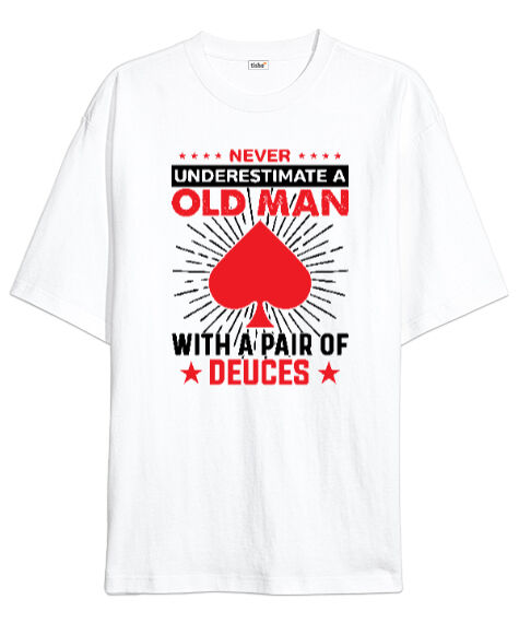 Tisho - Old Man Beyaz Oversize Unisex Tişört